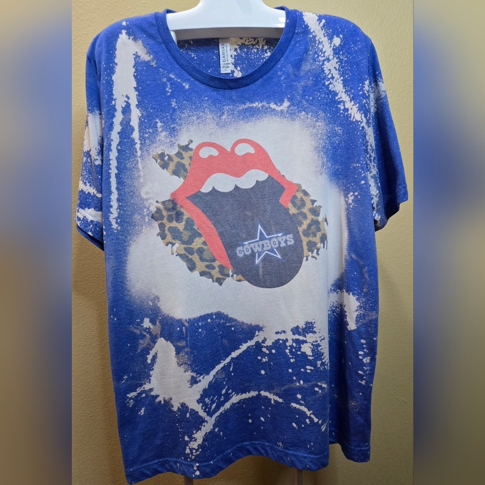 Bella Canvas Blue and White Tie Dye Graphic Tee